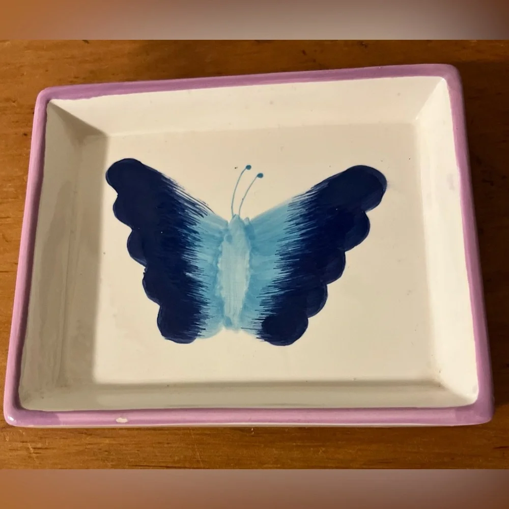 Butterfly Soap Dish Ring Key Trinket Tray